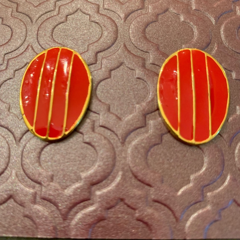Red vintage post earrings